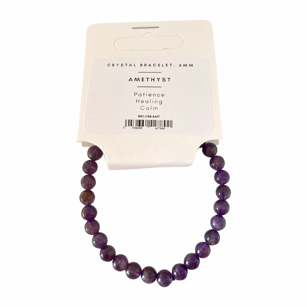 Amethyst - Crystal Ball Bracelet (6mm)