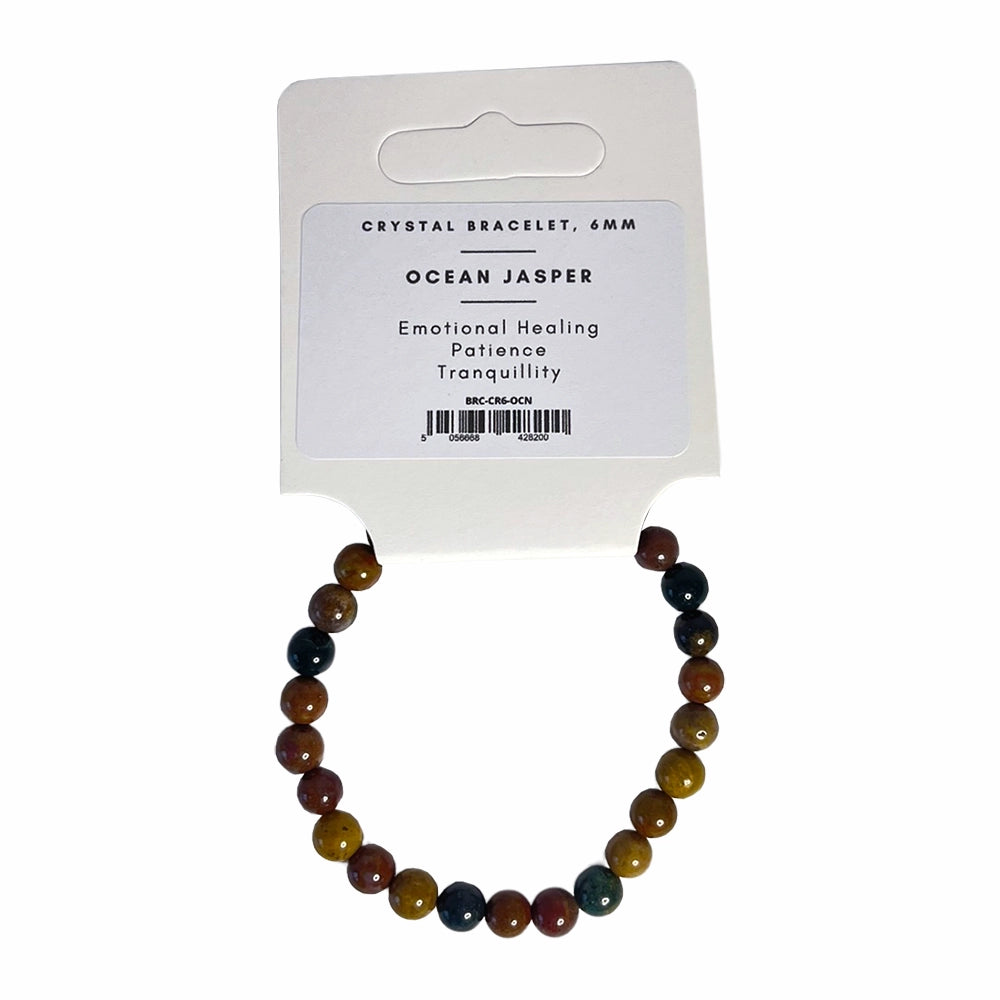 Ocean Jasper - Crystal Ball Bracelet (6mm)