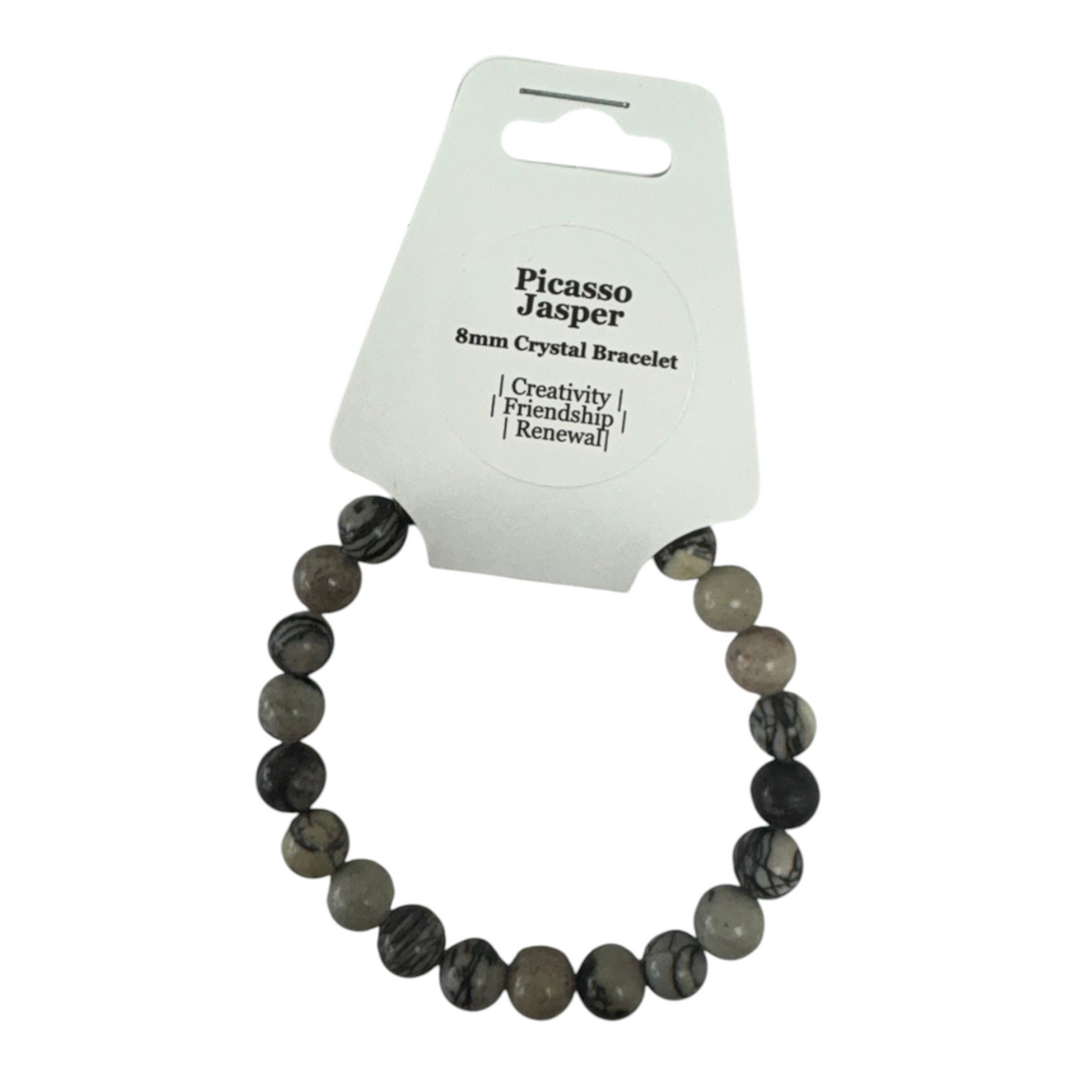 Picasso Jasper - Crystal Ball Bracelet (8mm)