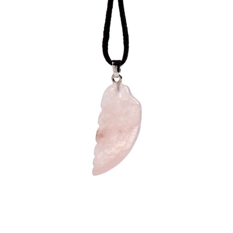 Rose Quartz - Angel Wing Crystal Pendant Necklace