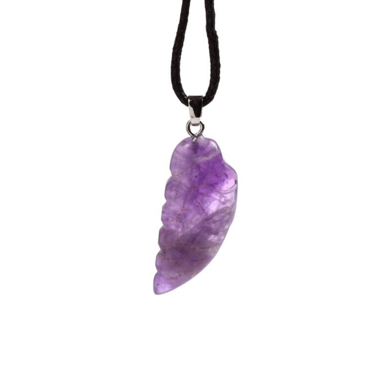 Amethyst - Angel Wing Crystal Pendant Necklace