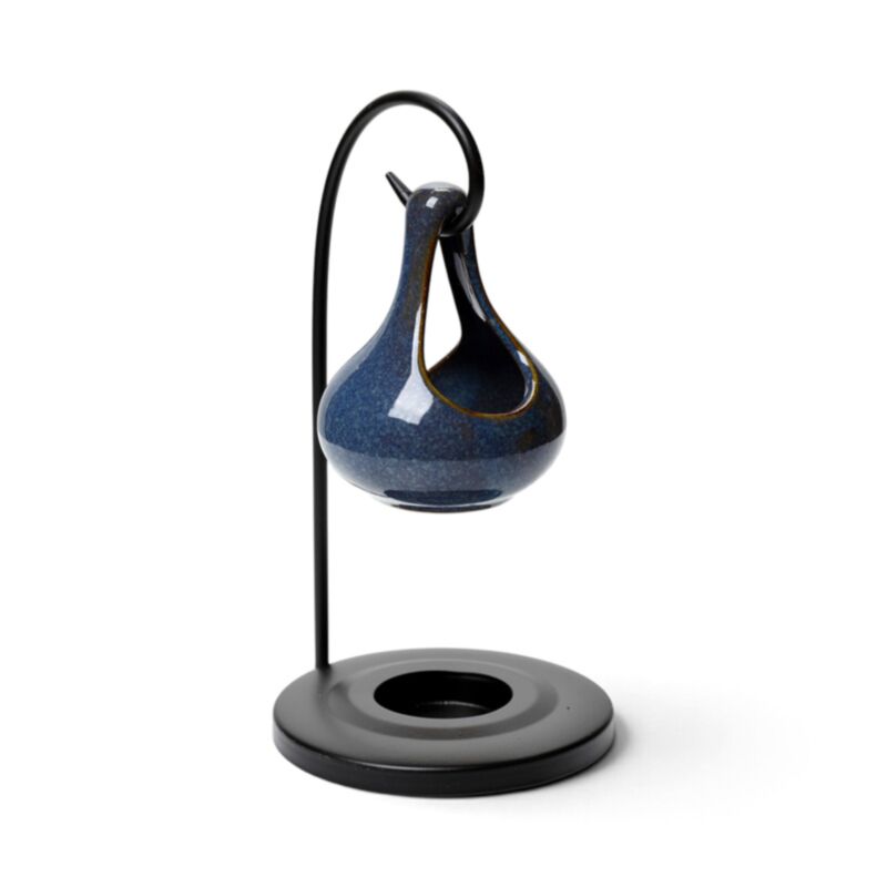 Dark Blue - Teardrop Hanging Oil Burner with Stand