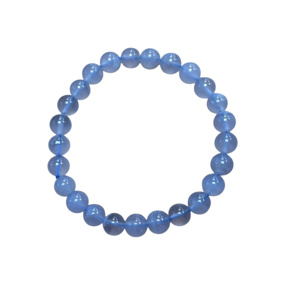 Blue Chalcedony - Crystal Ball Bracelet (6mm)