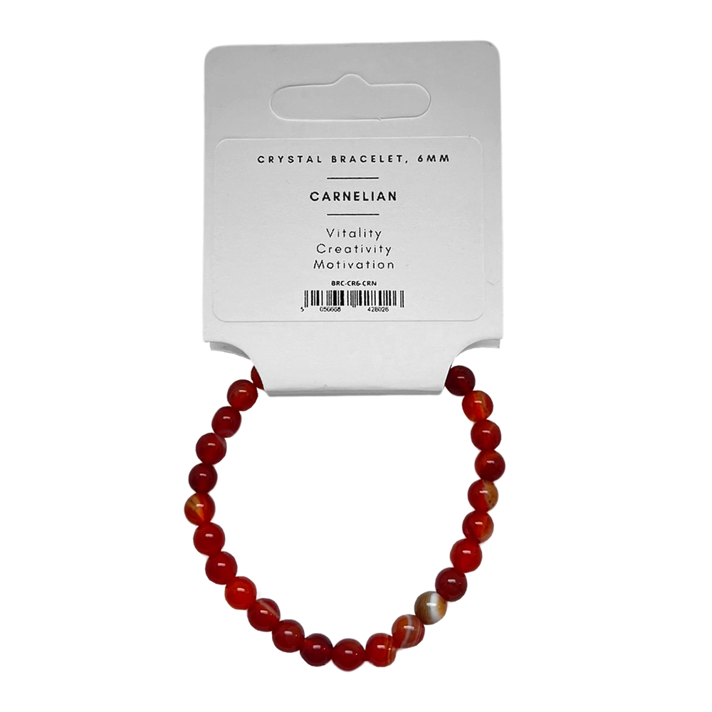 Carnelian - Crystal Ball Bracelet (6mm)