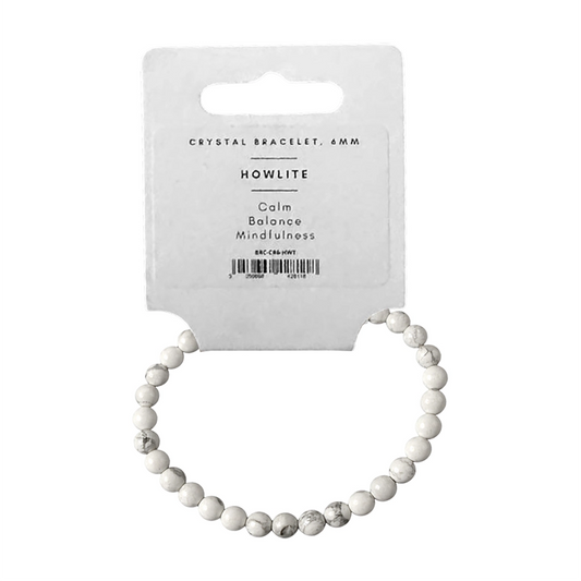 Howlite - Crystal Ball Bracelet (6mm)