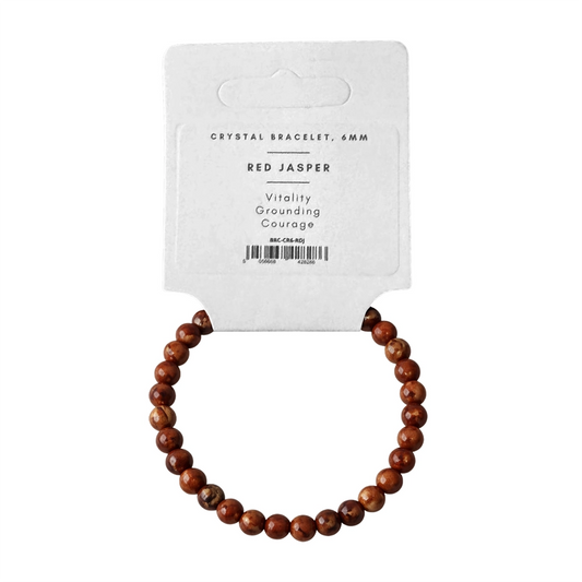 Red Jasper - Crystal Ball Bracelet (6mm)