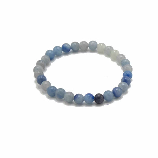 Blue Lace Agate - Crystal Ball Bracelet (6mm)