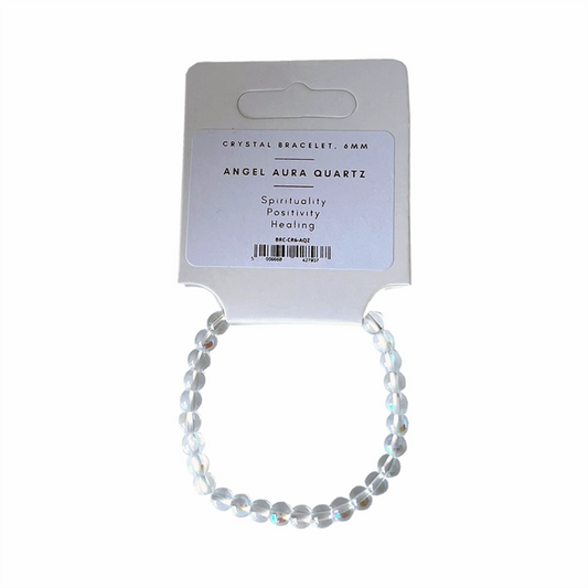 Angel Aura Quartz - Crystal Ball Bracelet (6mm)