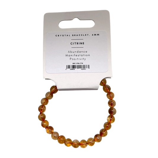 Citrine - Crystal Ball Bracelet (6mm)