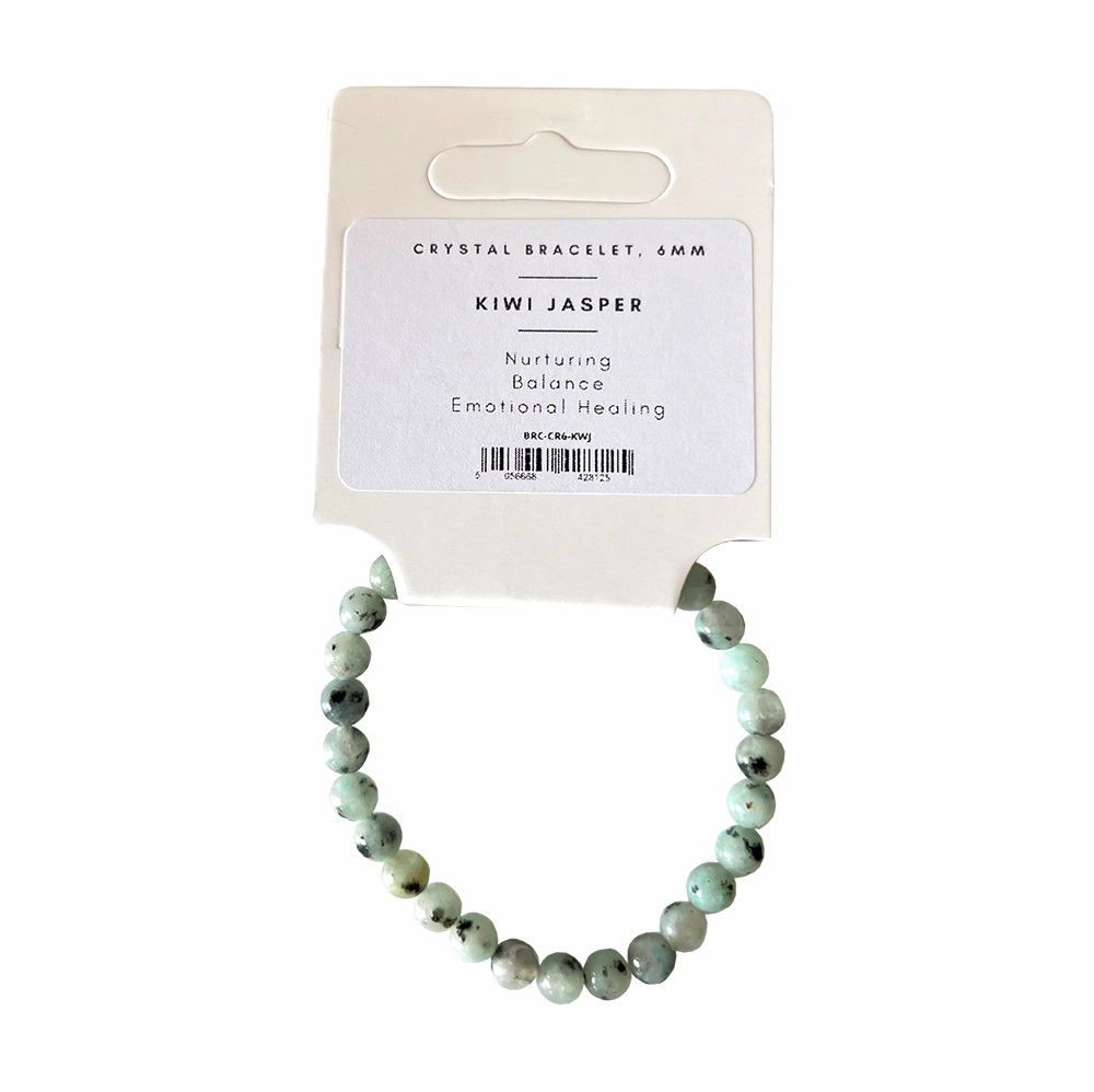 Kiwi Jasper - Crystal Ball Bracelet (6mm)