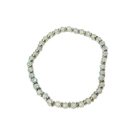 Opalite - Silver-Plated Crystal Ball Bracelet