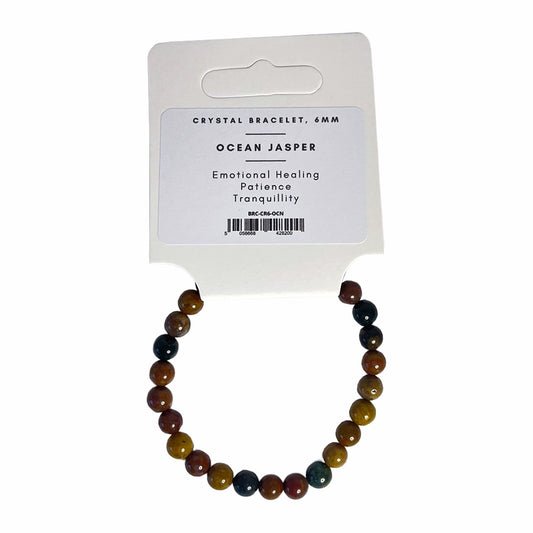Ocean Jasper - Crystal Ball Bracelet (6mm)