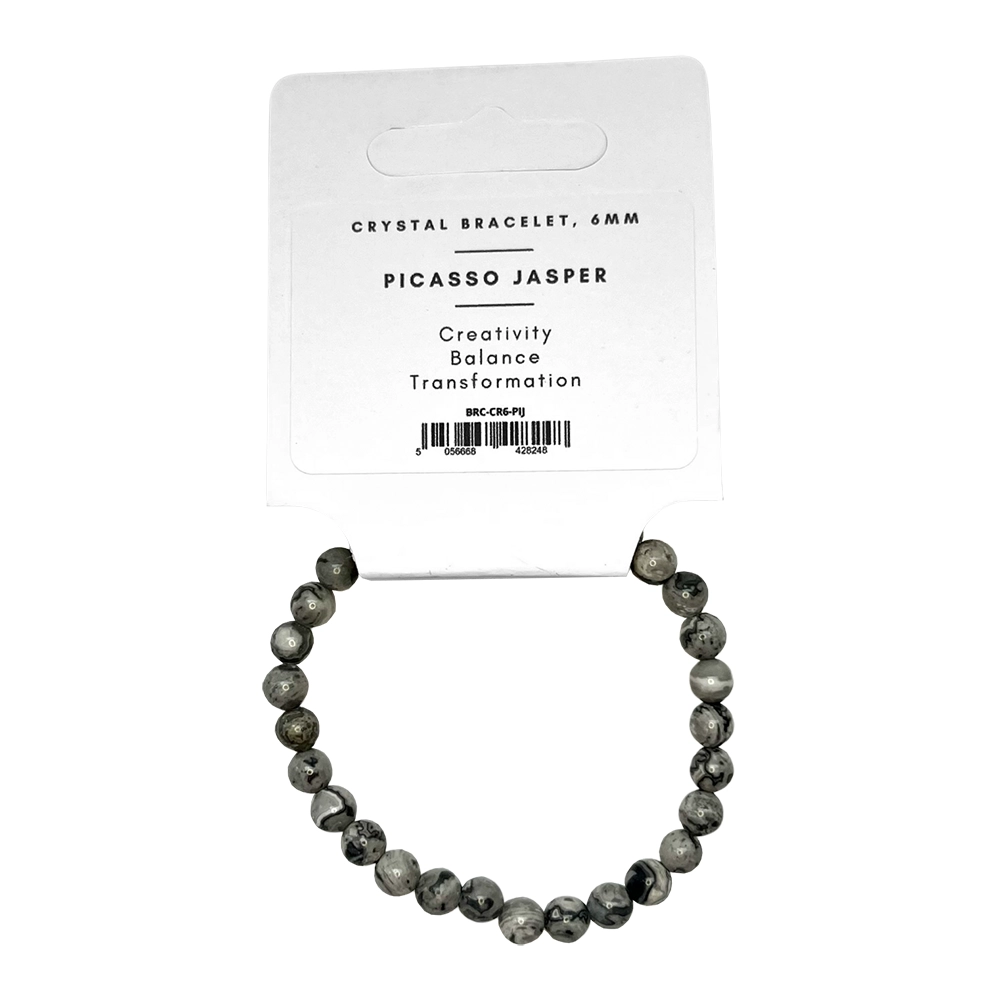 Picasso Jasper - Crystal Ball Bracelet (6mm)