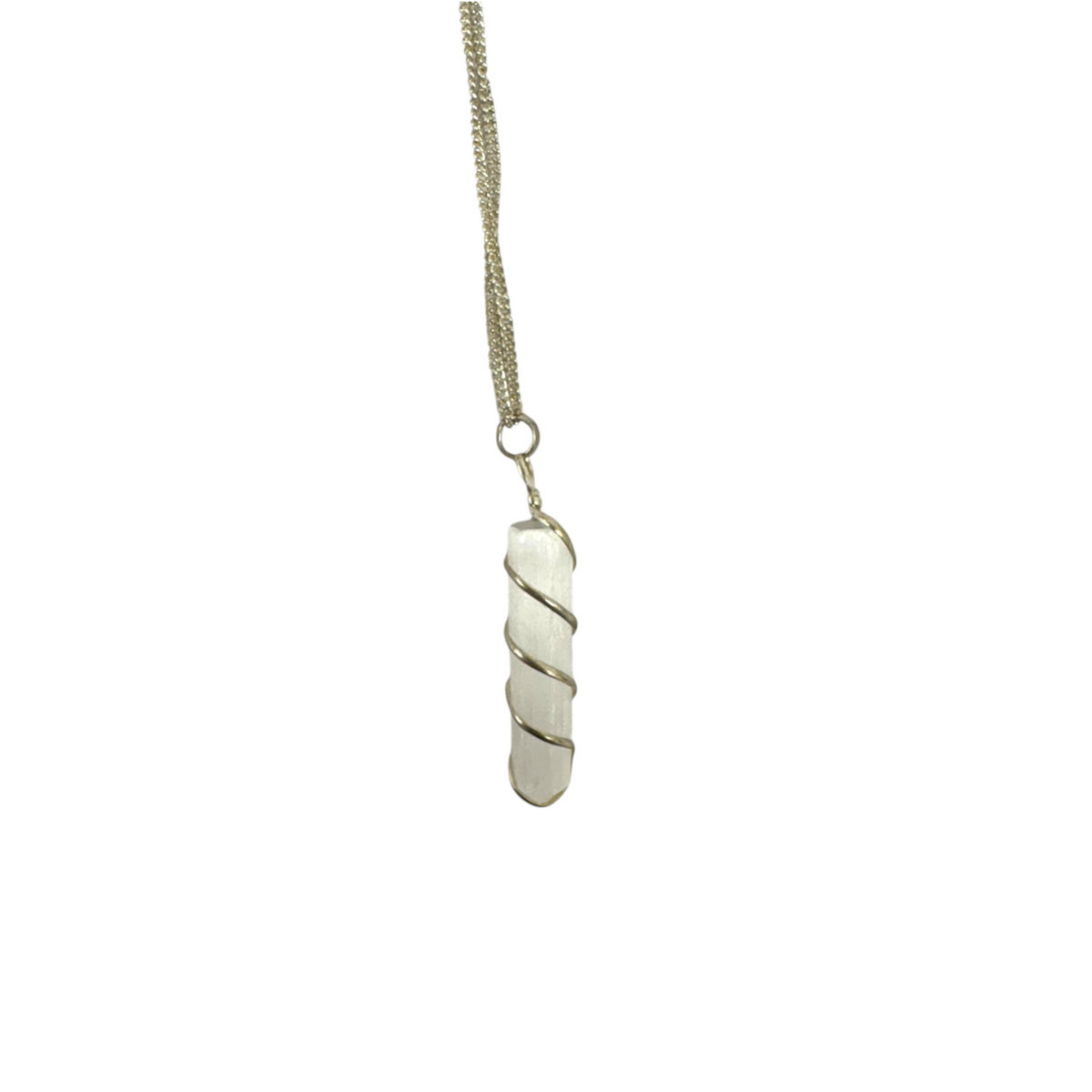 Selenite Wire Wrapped Pendant