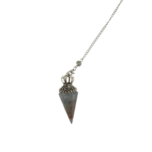 Aquamarine - Crown Shaped Point Pendulum