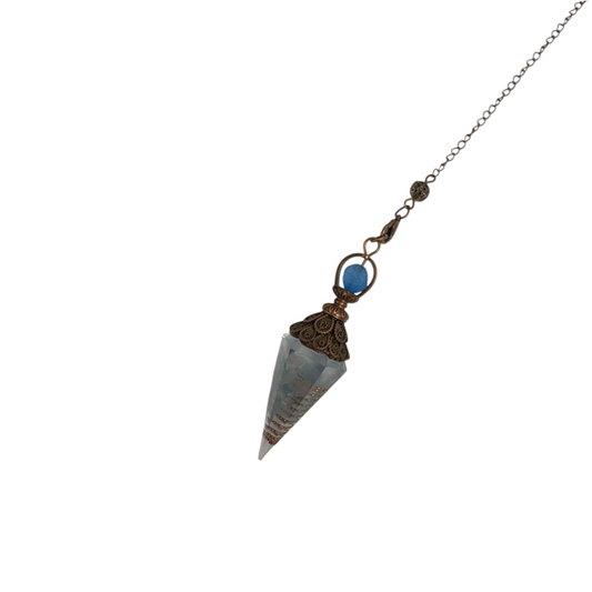 Aquamarine - Bronze Shaped Point Pendulum