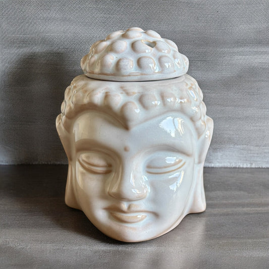 White Thai Buddha Head - Burner