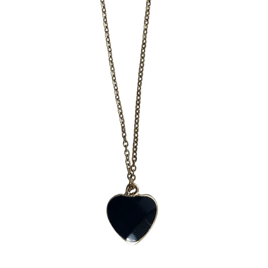 Black Obsidian Gold Cased Heart Necklace