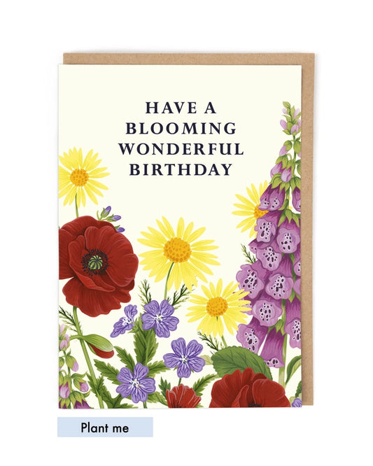 "Have a blooming wonderful birthday" Seeded Greeting Card