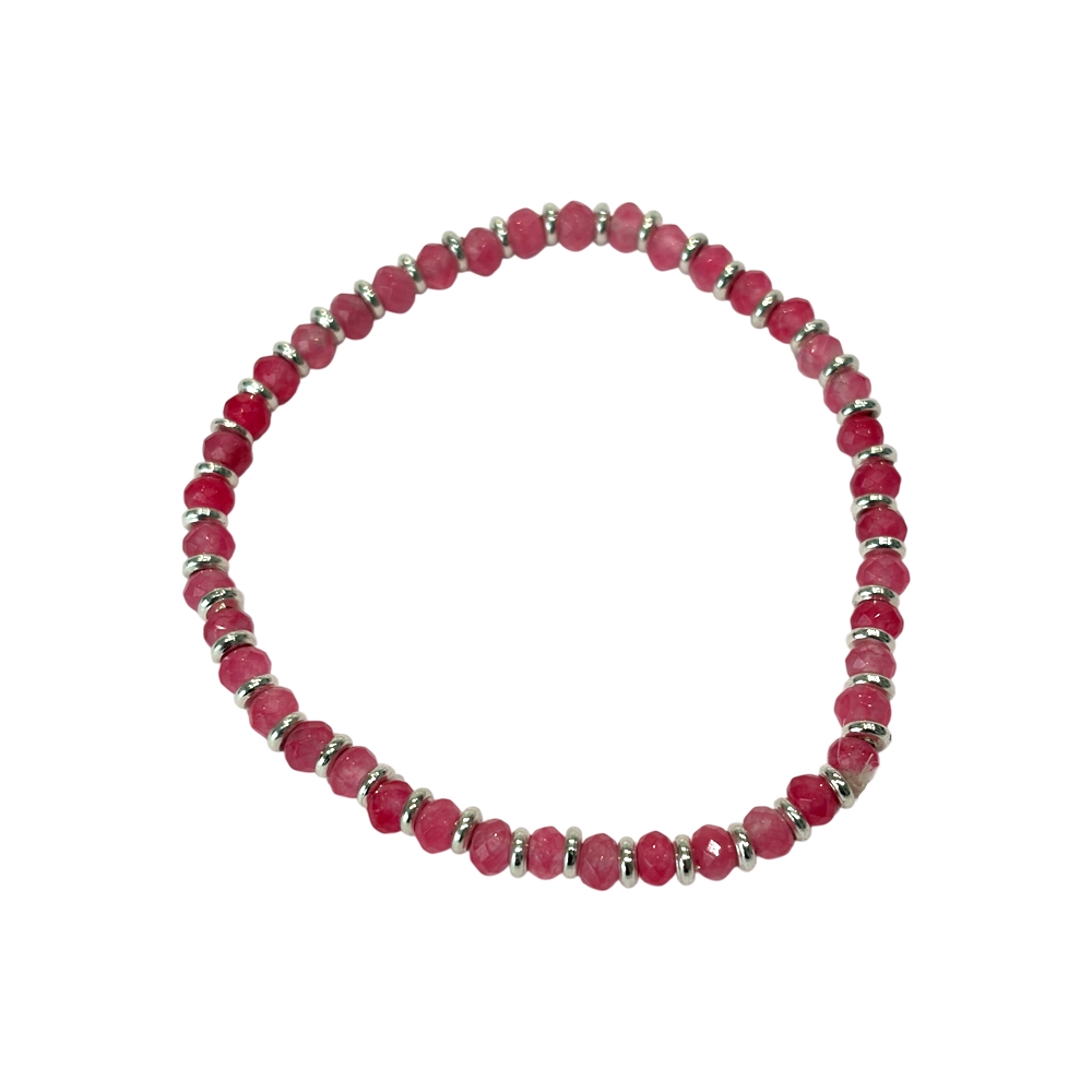 Rose Quartz - Silver-Plated Crystal Ball Bracelet