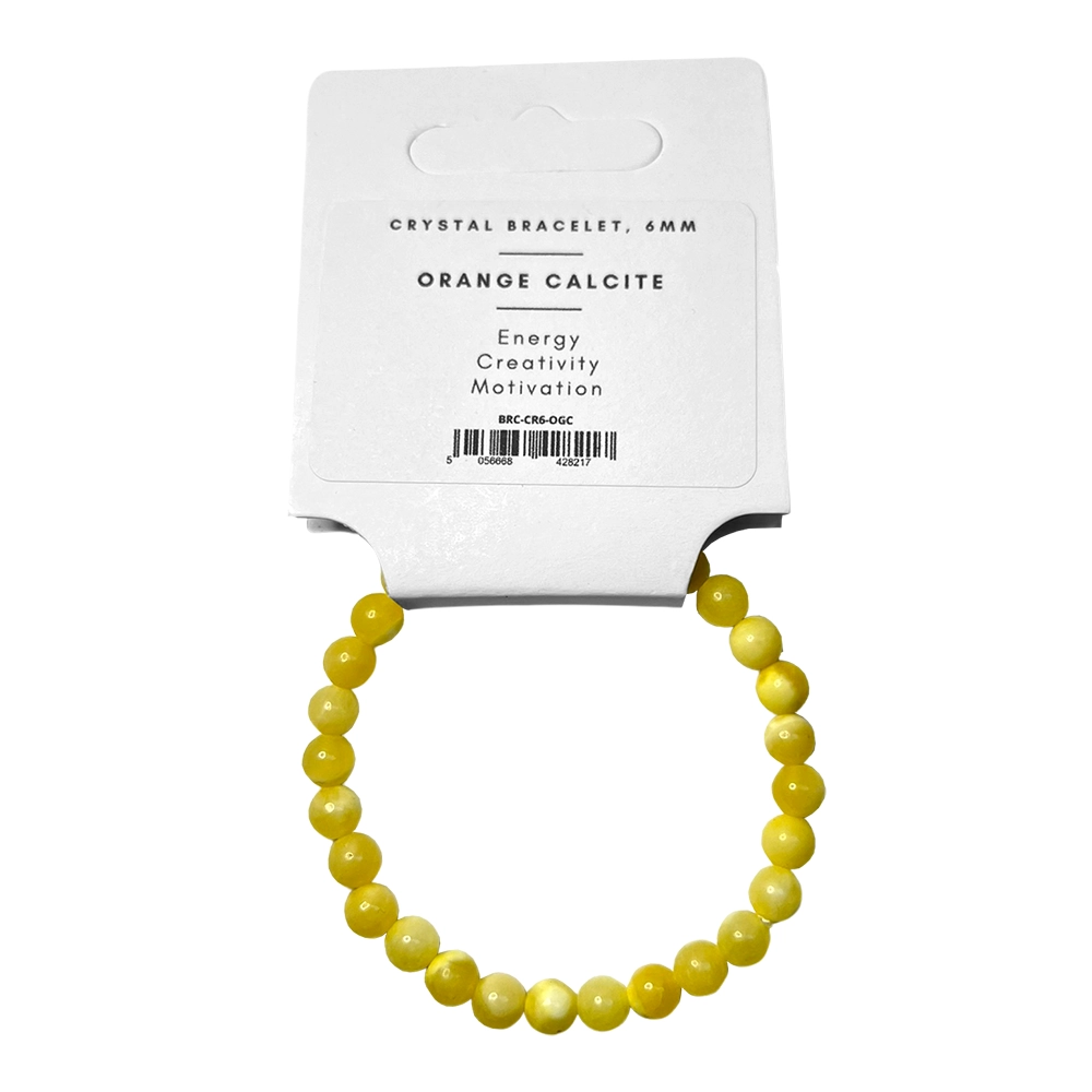Orange Calcite - Crystal Ball Bracelet (6mm)