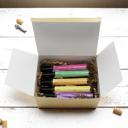 roller perfume gift set including 5 perfumes by whispering daisies